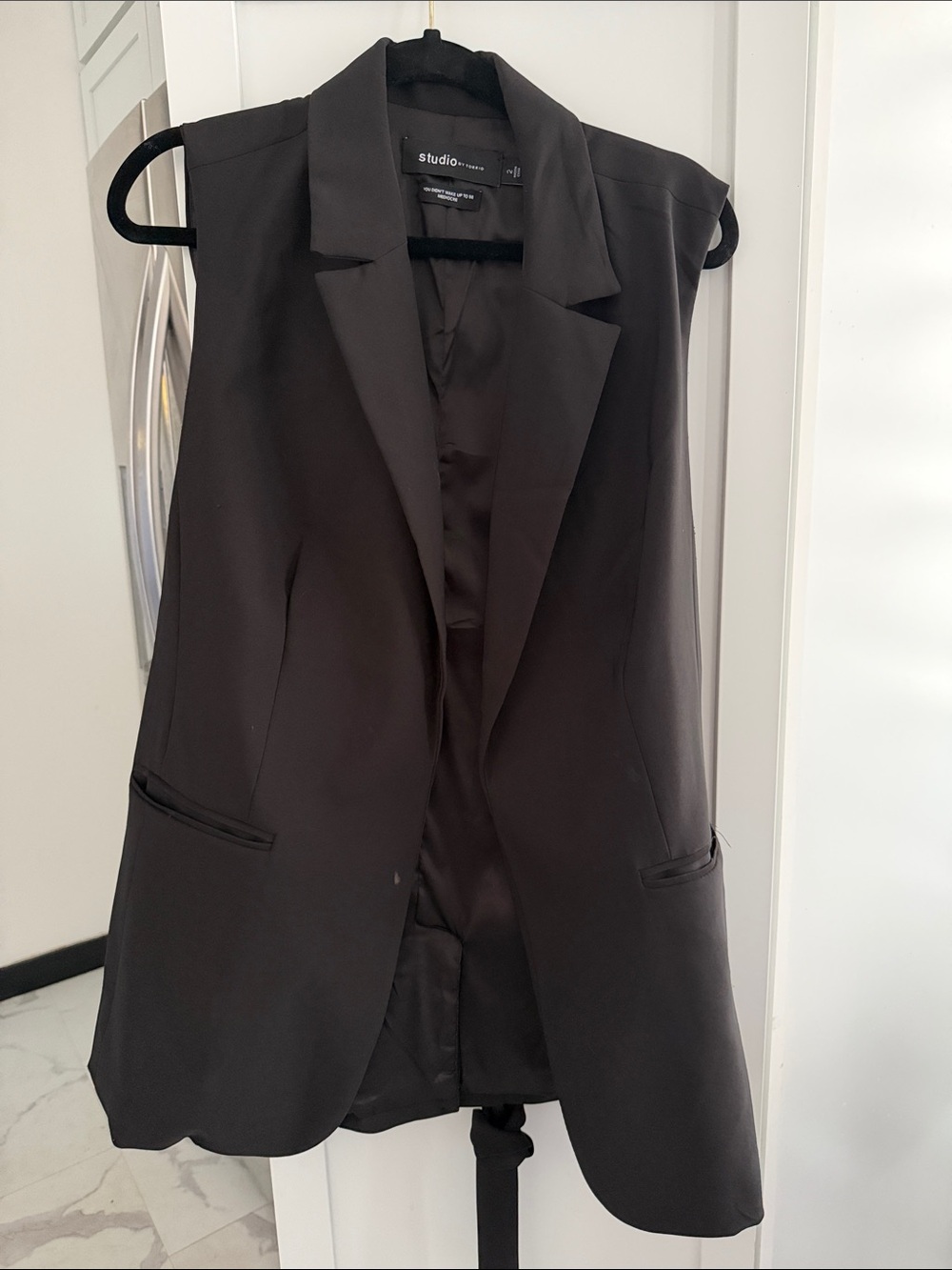 Studio Tailored Sleeveless Black Blazer Vest